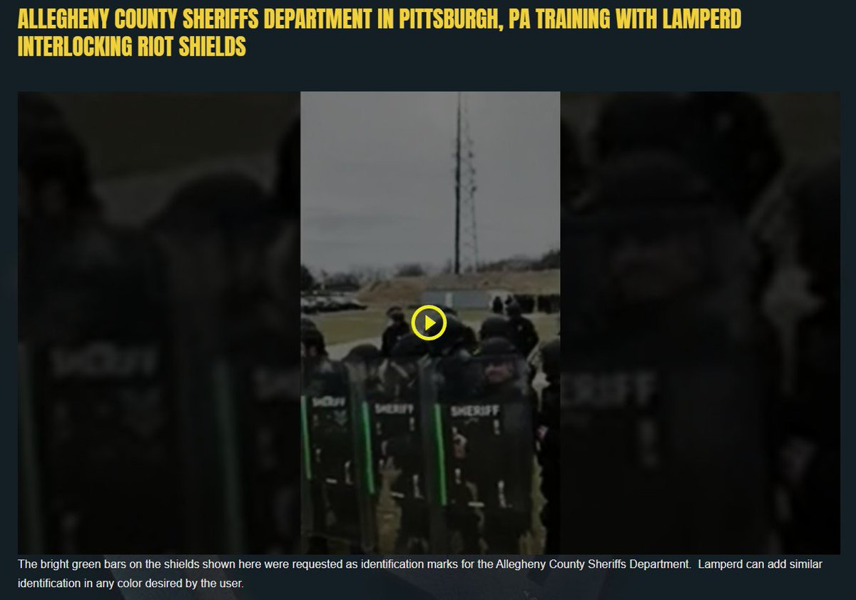 LLLI_LessLethal's tweet photo. $LLLI: Allegheny County Sheriff's Department in Pittsburgh, PA training with Lamperd Interlocking Riot Shields https://t.co/OVK4gJEkGh #RiotControl #RiotShields #CrowdControl #PrisonRiots #PoliceGear #LessLethal #NonLethal
#Military #AlleghenyPA #SheriffsDept #OfficerTraining https://t.co/qdTa6cOLpG