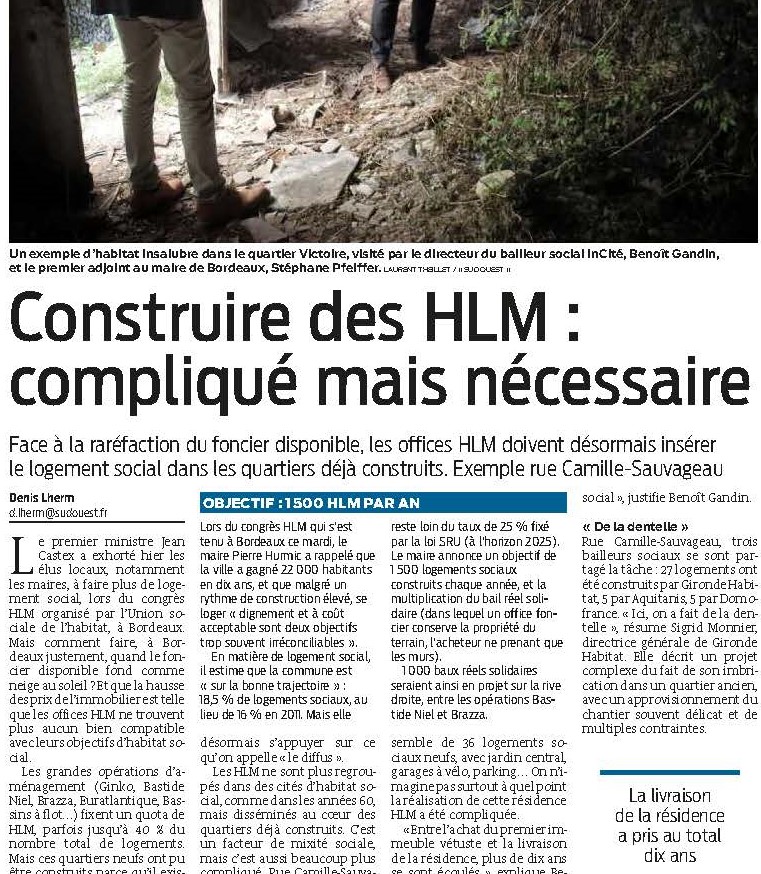 Eclairage de <a href="/SO_Bordeaux/">Sud Ouest Bordeaux</a> pour expliquer comment restructurer un cœur d’îlot et produire du logement social en centre ancien. Avec @GirondeHabitat @Aquitanisoph @domofrance, 10 ans d’interventions pour œuvrer à la recomposition globale de l'îlot Nérigean Sauvageau.
#CongresHlm