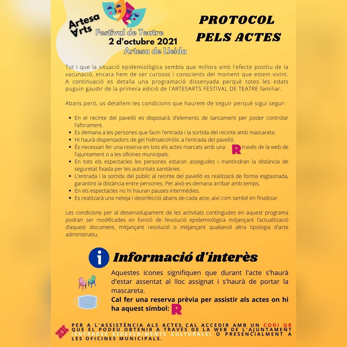 Ens encanta descobrir que els pobles del Segrià aposten per les arts escèniques 👏👏
🎭ARTESARTS, nou festival de teatre familiar a  #ArtesaLleida 
📅 2 d'octubre
⏰ tot el dia 
Felicitats per la iniciativa ‼️
Reserva d'entrades a bit.ly/3uowqrC 
#SegriaCultura