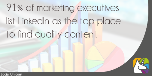 Wednesday facts:
"91% of marketing executives list LinkedIn as the top place to find quality content."
<a href="/AdEspresso/">AdEspresso</a>