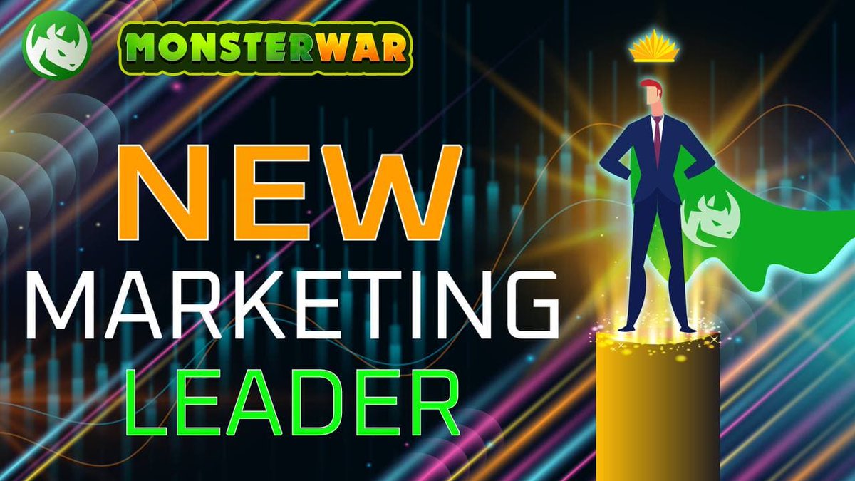 🎉🎉 Warmly welcome our new Marketing Manager t.me/jacobkibbe

👍He will manage all marketing related activities of MonsterWar

📑Any marketing proposals will be
 redirected to him

🚀LET'S MAKE MONSTERWAR GREAT AGAIN
$MWA