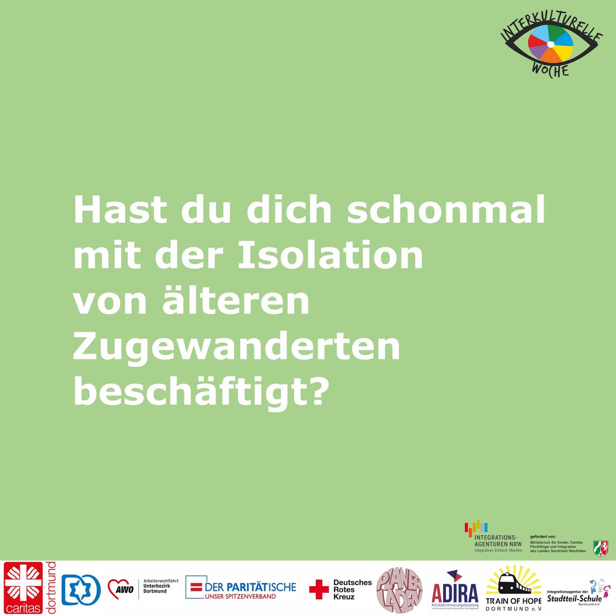 Die Integrationsagentur des #DRK #Dortmund bietet, seit über 10 Jahren einen emMigrantInnenbesuchsdienst an. Die Ehrenamtlichen besuchen während ihrer Einsätze vorwiegend zugewanderte, ältere Menschen, die zumeist an Demenz erkrankt sind. #interkulturellewoche #integrado