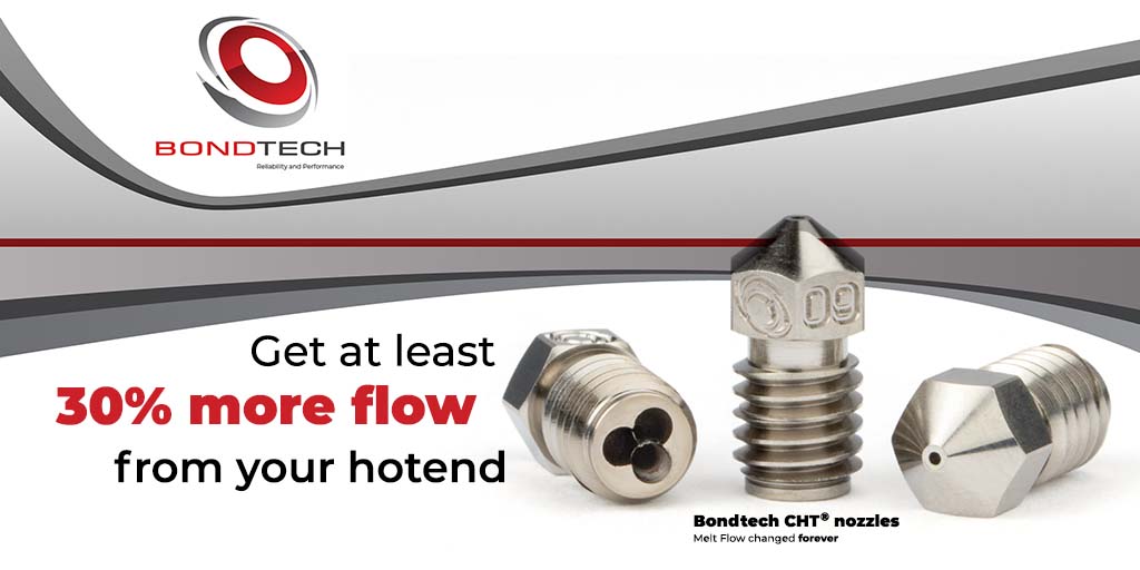 BondtechAB's tweet photo. The White Paper and tests say hotends may gain in average 60% more melt capacity just by changing to a #BondtechCHTnozzle
Our Marketing will use a safe "30% MORE"
Use the link to check our available Bondtech CHT® nozzles:
https://t.co/w4WpUjqHH8
#Bondtech #HighFlowApplication https://t.co/wlQx9wvG7t