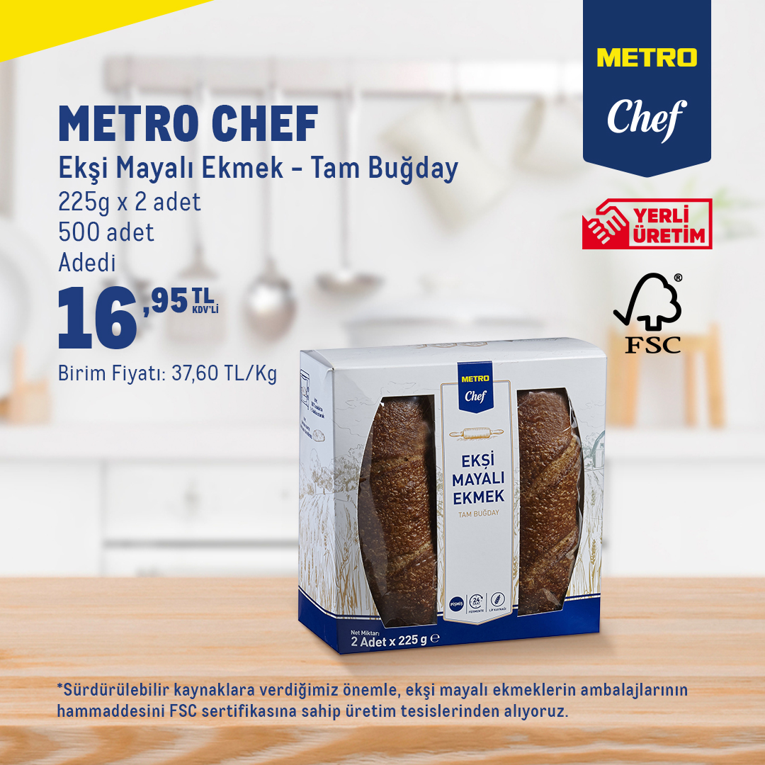 MetroTR's tweet photo. Metro kalitesiyle hazırlanan yüksek lif içeren #MetroChef ekşi mayalı ekmekleri denediniz mi? Ürünlerimizi keşfetmek için mağazalarımızı ziyaret edebilirsiniz. https://t.co/VobMtRc0CS