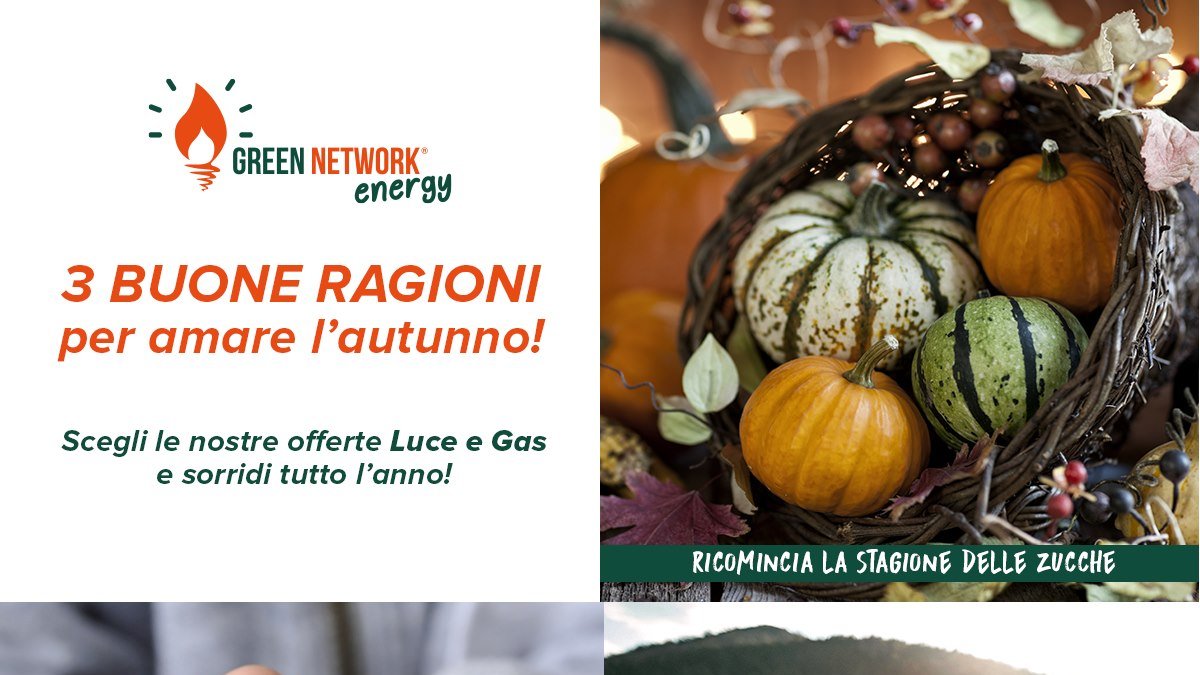L'autunno è arrivato e segna la fine dell'estate 🙁 Ecco qui qualche consiglio per amare questa stagione! 😉 Se non ti abbiamo ancora convinto, scegli le nostre offerte e risparmi tutto l'anno 😃 >> bit.ly/GN_luceGas

#autunno #fineestate #bybyestate #energy #greenenergy