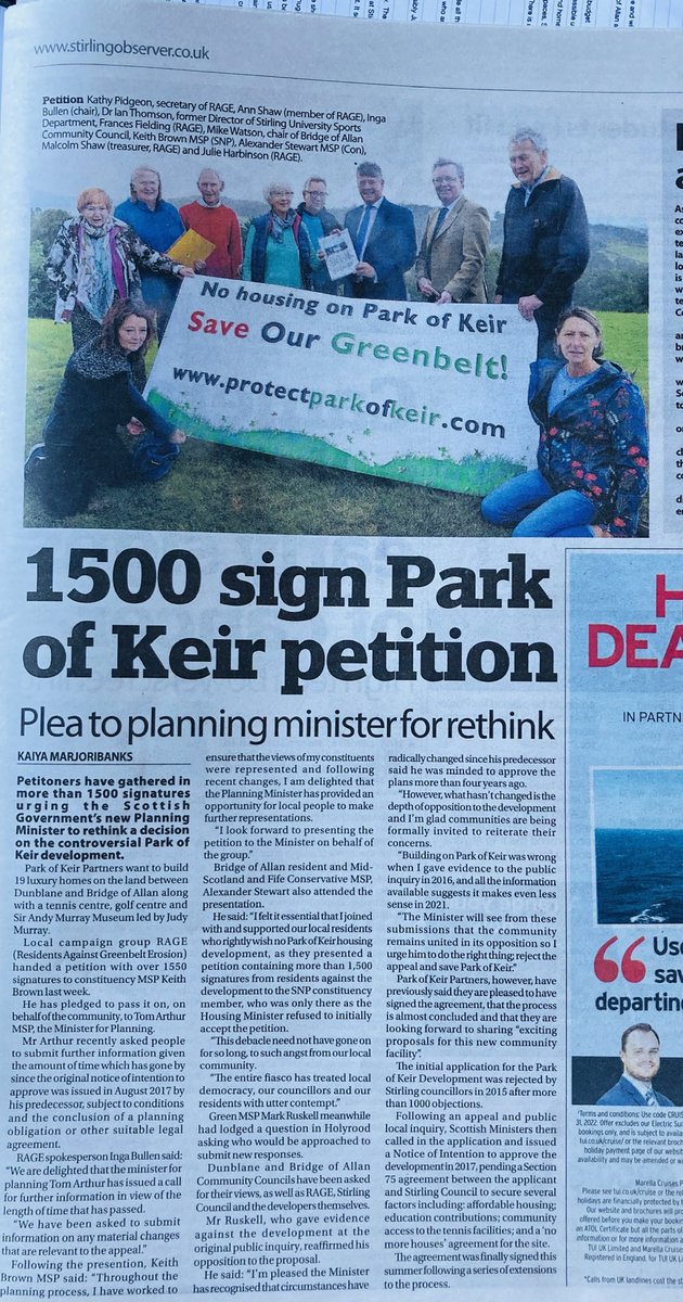 ShawAnnshaw's tweet photo. #RAGE hand #petition to #Keith #Brown re #Parkofkeir #StirlingObserver https://t.co/er8c7La3SO