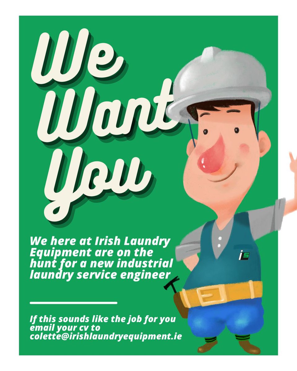 🚨WE’RE HIRING🚨

We’re looking to add a new industrial Laundy service engineer to our team and we’d love to hear from you.

👷‍♂️Job Description:

The successful candidate for this role will be tasked with installing, repairing and maintaining industrial laundry equipment.