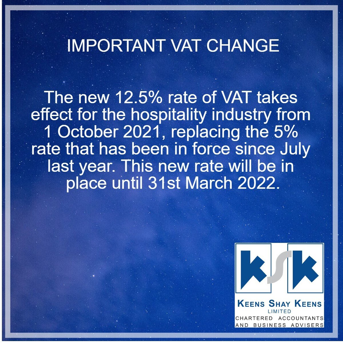 Important VAT change taking place this week.

#VAT #HospitalityIndustry #Bedford