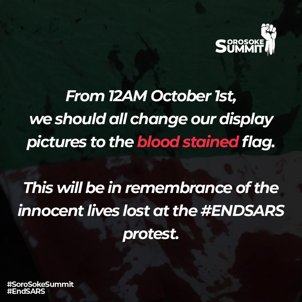 SavvyRinu's tweet photo. Are we all on board with this?
#EndSARS ✊🏾 https://t.co/AMURaZE4Ux