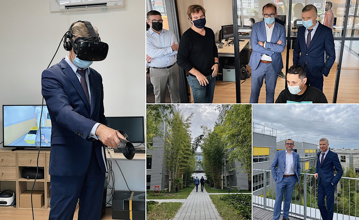 SimforHealth's tweet photo. Un grand merci à @yannbubien directeur général du @CHUBordeaux pour sa visite dans nos nouveaux locaux à la @CiteNumerique et son intérêt pour la simulation numérique

⏳#StayTunned bientôt notre conférence SimforTalk sur la simulation numérique en santé.. https://t.co/yGdWVQy2hY https://t.co/zNXWZDVVGs