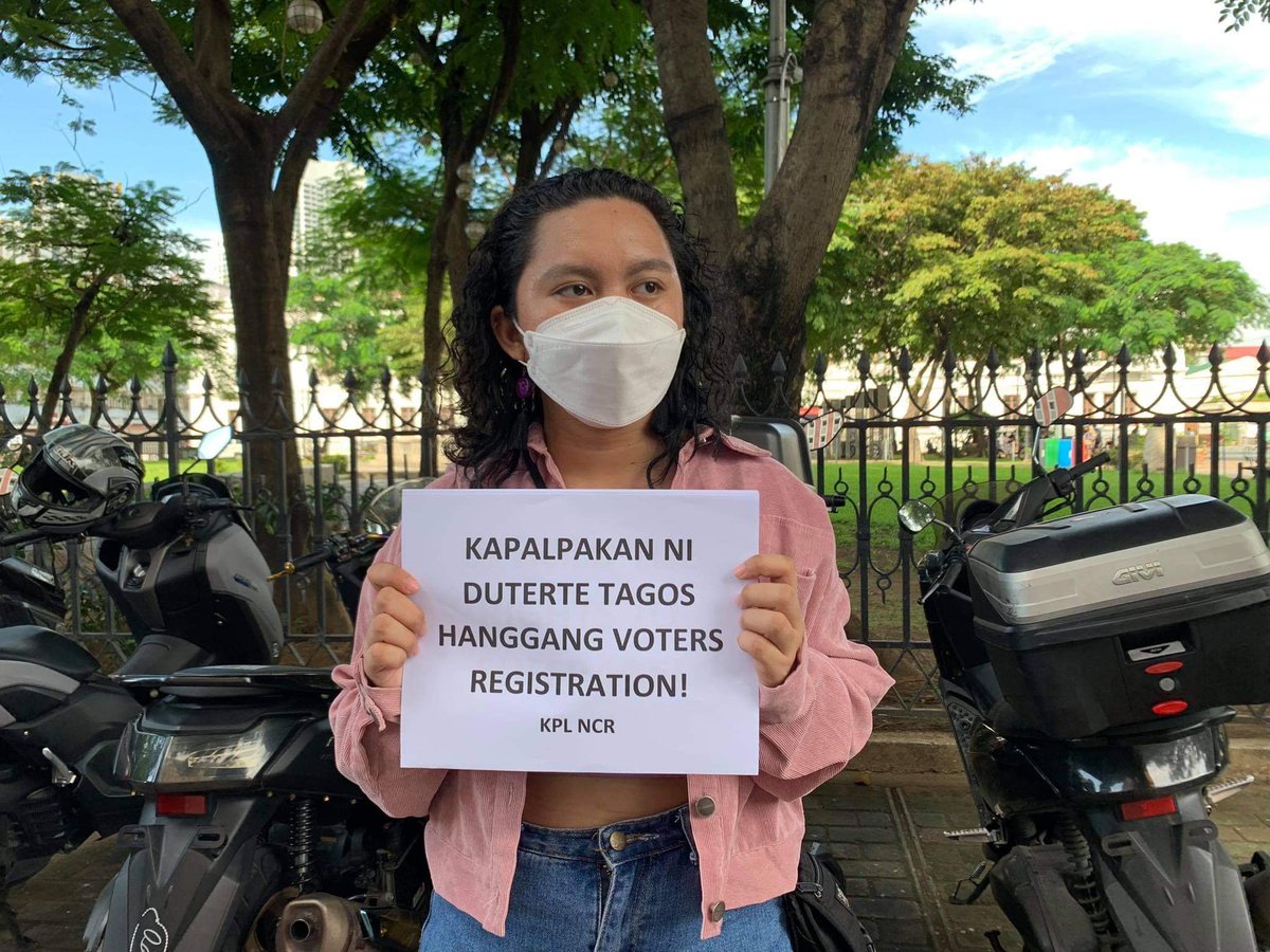 ABCarlosTayag_'s tweet photo. TIGNAN: Panawagan ng mga kabataang-estudyante para sa isang maayos, aksesibol at makamasang sistema para sa voter’s registration matapos mapagtagumpayan ang panawagang extension. 

#ExtendTheReg
#MagpaRehistroKa https://t.co/b12HAdDVhJ