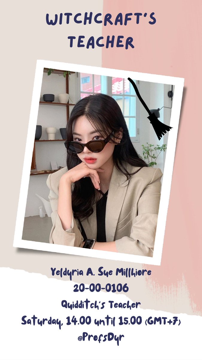 ㅤ
"Seperti biasa, di hari sabtu kita ada pelajaran olahraga menggunakan sapu terbang, yaitu Quidditch yang diampu oleh  Professor Yeldyria (<a href="/ProfsDyr/">ᴅᴀɪʀɪᴀ.</a>). Kelasnya siang kok, gais. Jadi malam minggu kalian gak akan keganggu. Yuk disapa Proffunya" kekehnya.
ㅤ