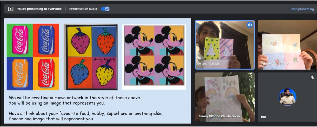 BISRYearOne's tweet photo. Year 1 classes working with smaller groups to create art pieces in the style of Andy Warhol. @BISRCreates https://t.co/CedWm1fK1i