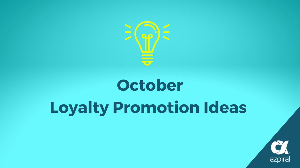 Azpiral's tweet photo. Our latest blog post is a real treat with hauntingly good loyalty promotion ideas for October. Everything from loyalty tricks to loyalty treats https://t.co/Y0uzBFI0X9 #PoweringLoyalty #PromotionIdeas https://t.co/DRzYL84eKz