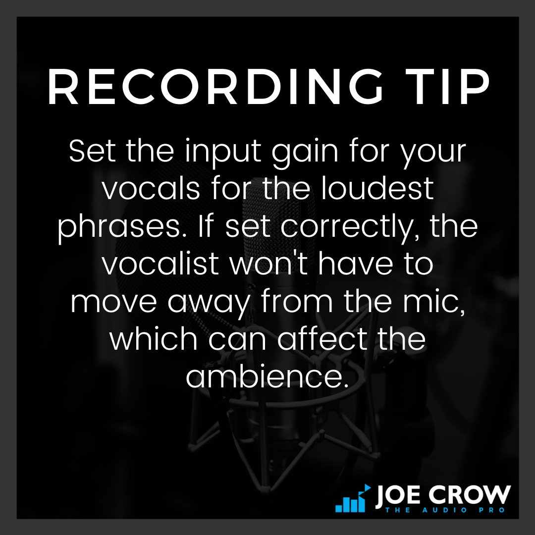 JoeAtClaricast's tweet photo. #tipwednesday #recording #audioengineering #vocals https://t.co/9kAiTOXepx