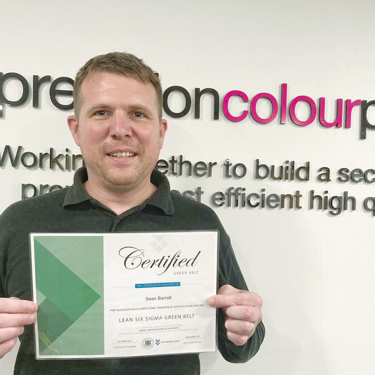 PrecisionColour's tweet photo. We have always been committed to supporting our teams with continuous professional development including Sean Barratt, PCP’s CI Engineer’s achievement in completing the ‘Six Sigma Green Belt’ qualification. 
To read his full story visit: https://t.co/vbImnJwRIN https://t.co/O88YRgpMkw