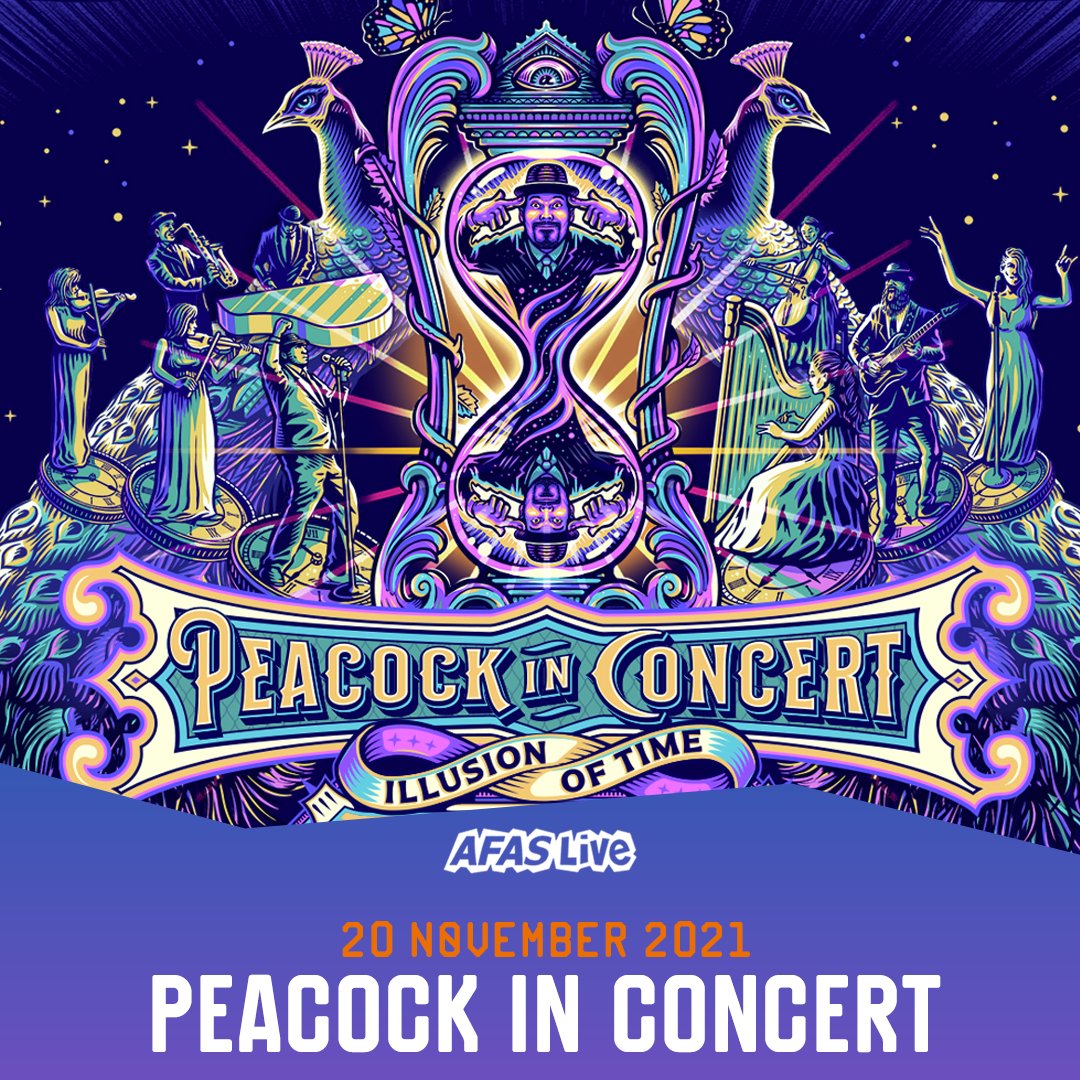 AFASLive's tweet photo. Op 20 november nodigen #PeacockInConcert & #BKJN je uit voor een deep dive door de #IllusionOfTime''!🔥 Maak je klaar voor een muzikaal en visueel spektakel in #AFASLive! ⏰ De kaartverkoop voor dit evenement start op 2 oktober om 12:00! Check https://t.co/Vm40TYFDCH https://t.co/tc7DTg9S3v