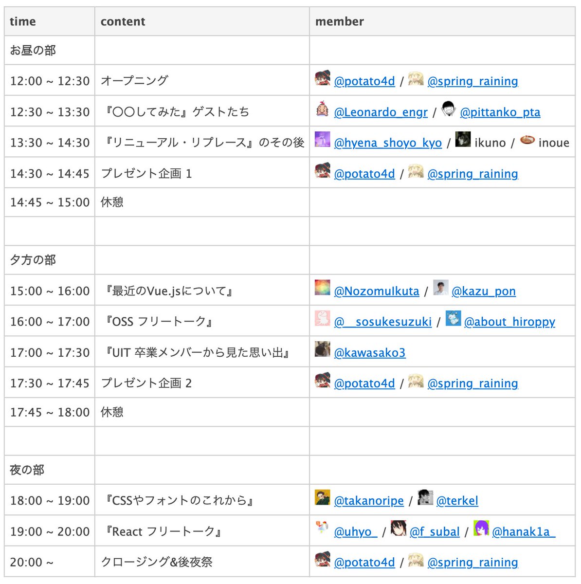 potato4d's tweet image. いよいよ来週 #UIT_INSIDE が ep.100 を迎えます！
約3年たち、100回まで到達したことを記念し、 ep.100 は来週10/6(水)、12:00~20:00 での8時間生放送として実施予定です。
過去の出演者に現在の様子を語ってもらうほか、プレゼント企画も行いますので、ぜひご参加ください〜
uit.connpass.com/event/226426/