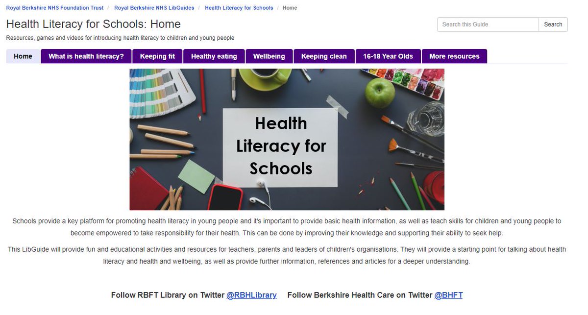 rbhlibrary's tweet image. How do you get children to understand health information? As part of a joint project with @BHFT, we&apos;ve put together a LibGuide with activities, games and child-friendly websites to help them understand the importance of #HealthLiteracy. 
royalberkshire-nhs.libguides.com/health-literac…
@NHS_HealthEdEng