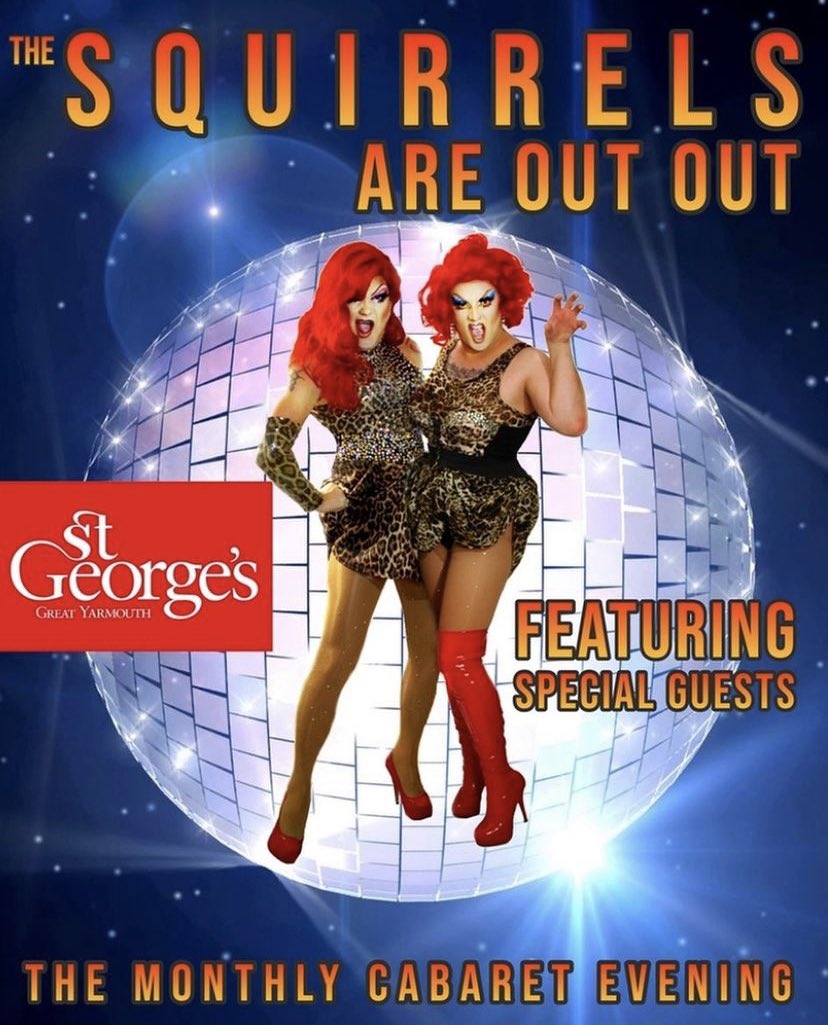 Don't miss out on Octobers Big Night Out Out!  Book your tickets now!

The Squirrels invite you to throw on your disco clothes and get ready to dance and sing the night away!!

Saturday 16th October 8pm
Come and join the fun for only £10 a ticket!

stgeorgestheatre.ticketsolve.com/shows/87362723…