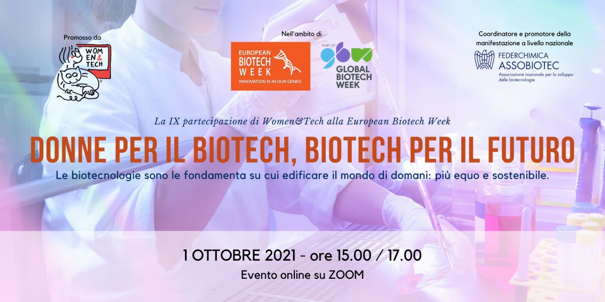 🟧Partita la #EuropeanBiotechWeek2021 e noi non vediamo l’ora di partecipare con il nostro evento 'Donne per il biotech, biotech per il futuro' l'1 ottobre h 15.00! 

Registrazioni👉 womentech.eu/evento/donne-i… 

#BiotechWeek #BiotechWeek2021 #EBW #EBW2021 

🟠 @biotechweek