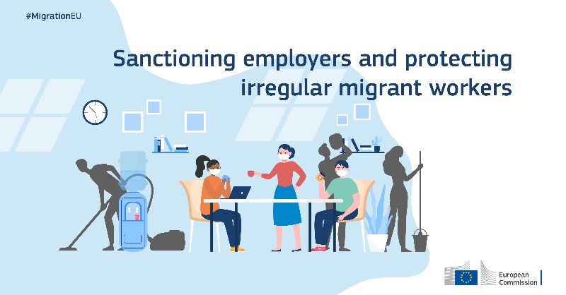 EUHomeAffairs's tweet photo. One year after the New Pact on Migration and Asylum, @EU_Commission presents a series of initiatives to prevent migrant exploitation and reduce irregular migration, including

📌Action plan against migrant smuggling
📌Communication on Employers Sanctions Directive

#MigrationEU🧵