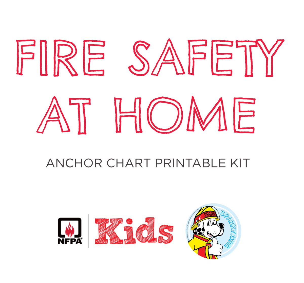 Fire Prevention Week is next week! We love these classroom freebies from our friends at <a href="/Sparky_Fire_Dog/">Sparky the Fire Dog</a>. You'll find videos, games, and printables like this anchor chart kit. #sponsored #firepreventionweek #teachertwitter  
sparkyschoolhouse.org
