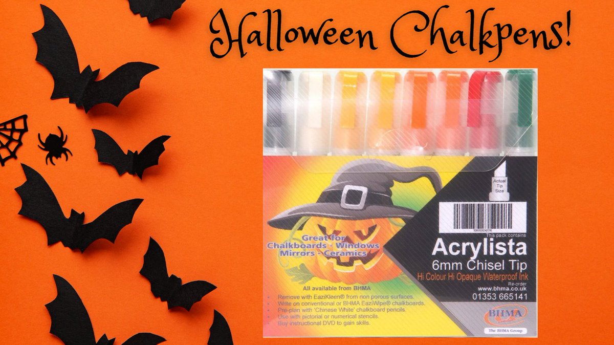 BHMALimited's tweet photo. Halloween is just over a month away! Our Halloween Chalkpen pack will help you advertise your spooky events.
Order your pack today! https://t.co/EhyrS8M6h4 
#halloween https://t.co/roCQBTM4r1