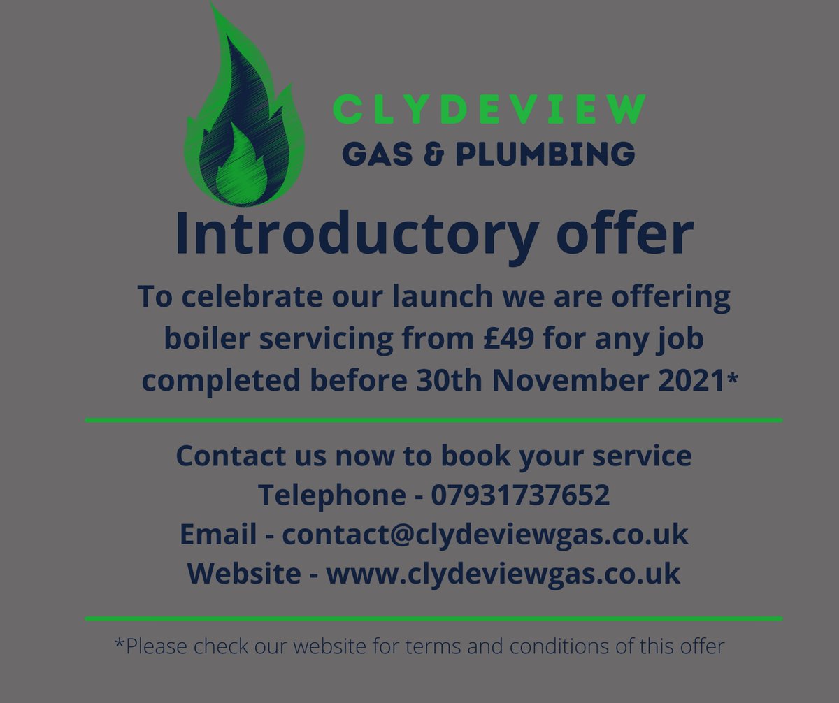 ClydeviewGas's tweet photo. ❄️❄️❄️🥶🥶🥶 WINTER 🥶🥶🥶❄️❄️❄️

Take advantage of our amazing introductory offer now and book your service with us before 31st November. 😁

📅Spaces available in October, get in touch to book your service now. 📅

We look forward to meeting you👍🏼 https://t.co/8y5uvBwopm