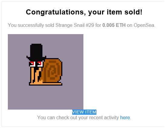 sdjelal's tweet photo. Woke up to another #SALE!
Perhaps our #StrangeSnail with the dual personality will be at peace at its new home.
Series 1 going strong. Haven't you got yours yet?
NO GAS!
#NFT #NFTCommunity #nftart #NFTartwork #nftartist #Crypto #cryptoart #nftcollector #ethereum #NFTcollectibles https://t.co/q1QLCRcA5R