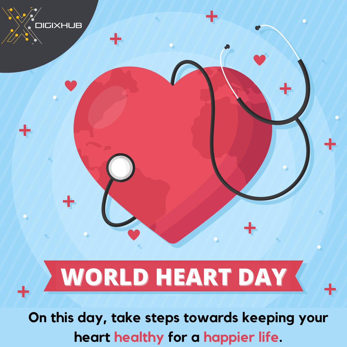 DigixhubSocial's tweet photo. On this #WorldHeartDay, Digixhub encourages you to make a vow to yourself to maintain a healthy heart and live a happy life. Also, motivate others to follow good habits for a healthy lifestyle. 
Happy World Heart Day!  
#WorldHeartDay2021 #heartday #Heart https://t.co/I1jdWws2Qs