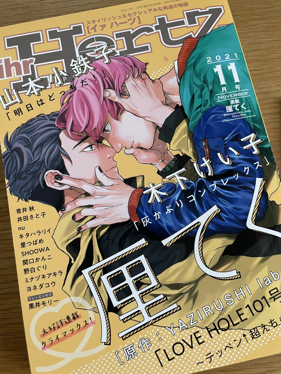 誕生日に自分が表紙描いた献本届いてた🥳なんか嬉しいね
#LOVEHOLE 101号室最終話です!よろしくお願いします☺️どうもありがとうございました✨
扉絵の2人の服装はドラマCDの原作イラストを描かせてもらってます✨