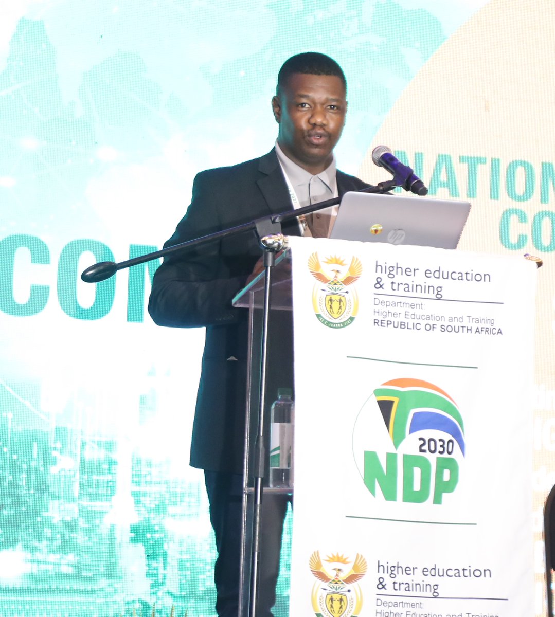HigherEduGovZA's tweet photo. Mr Tshepo Matlala from the @SkillsAuthority representing  Commission 2 shared that digital ecosystem which places the Community, TVET and private colleges as the hubs and from which the ecosystem is coordinated and empowered #NSASkillsConference2021 https://t.co/70QsdTSBWi