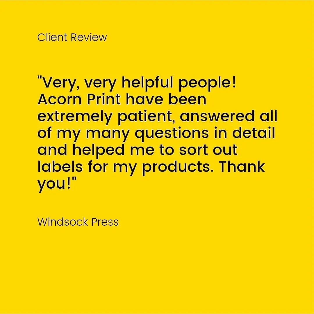 *CLIENT REVIEW*
Thank you to the wonderful Sue from Woodsock Press, who left us this lovely 5* review on our Google page.
#labels #stickers #labelsuk #recyclablepackaging