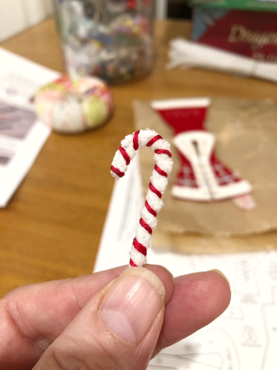 jacqui_craig's tweet photo. I made a tiny candy cane for my Santa! 🥰 #GKLSB https://t.co/z7zlQ9wK13
