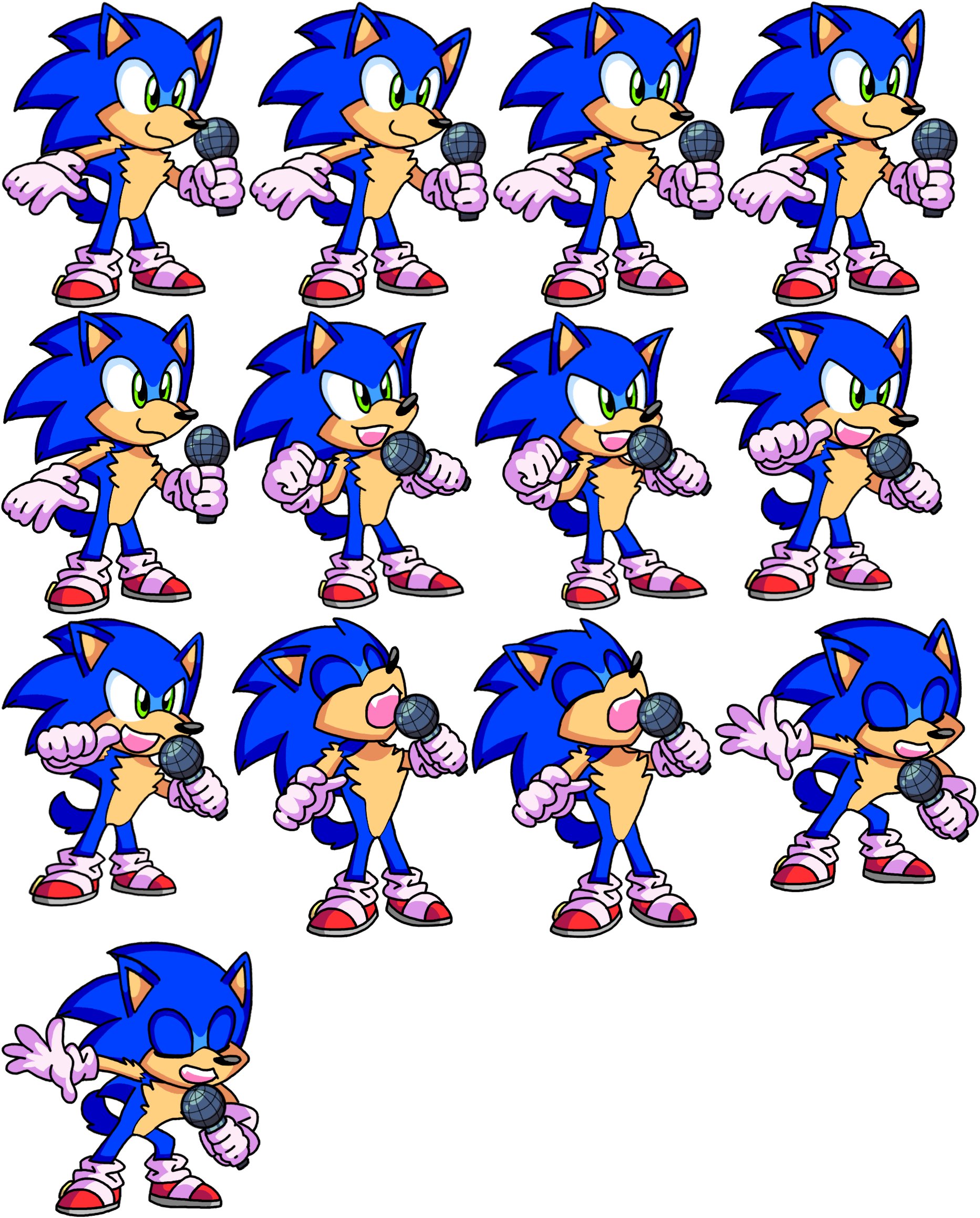 Alguns Sprites para meu mod de FNF do Sonic