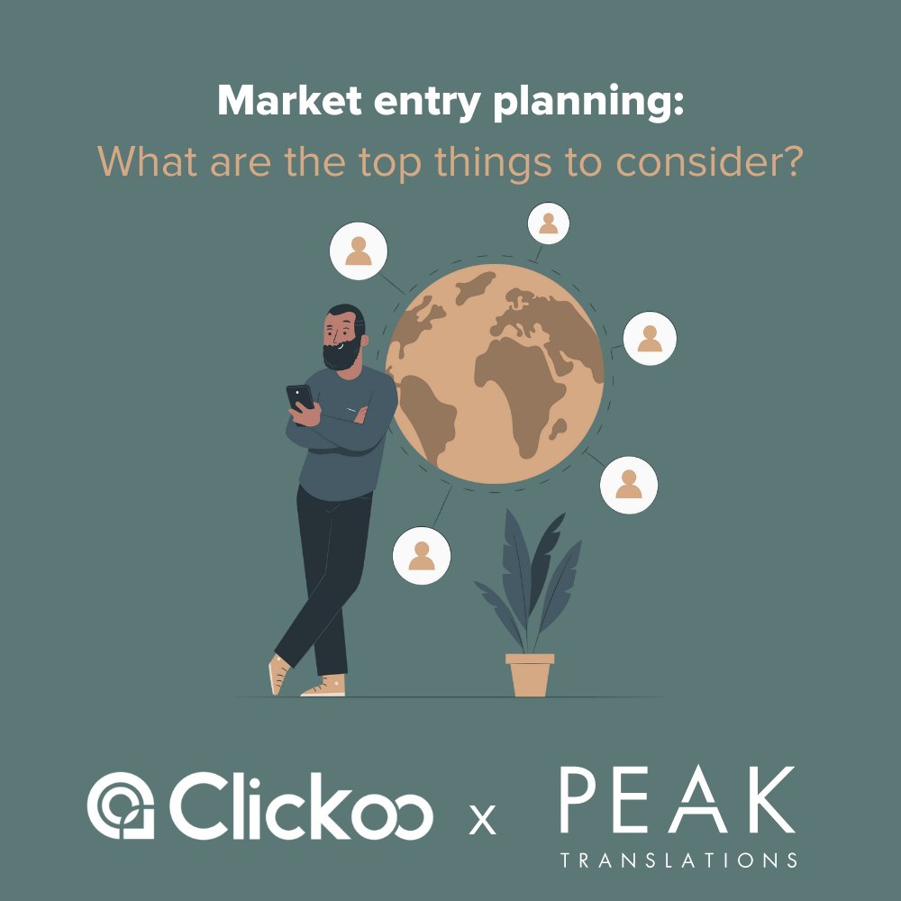 ClickooUK's tweet photo. Planning on entering a new market? Check out our latest blog written in collaboration with our partner @peaktranslate where they share their 8 top things to consider to make sure your international expansion is a success 🌍

https://t.co/6bvGzZTTcA

#localisation #translation https://t.co/HkHGPp3ar9