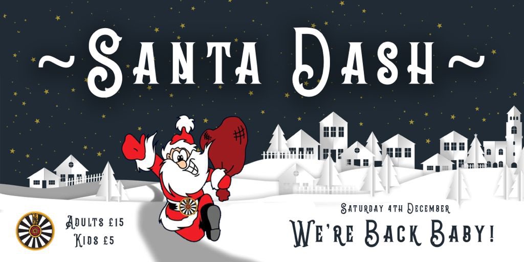 SaddRT558's tweet photo. Santa Dash 🎅 is back for Christmas ‘21!
🏃‍♀️ Adults £15 (suit/medal/number)
🏃‍♀️ Kids £5 (hat/medal/number)
🏃‍♀️ Lights switch on
🏃‍♀️ Santa parade
🏃‍♀️ Local Xmas Markets

Hoping to be back to our usual 2km &amp; 5km routes!

🎟 https://t.co/UQQcb3Ou4n https://t.co/DNx8otq35V