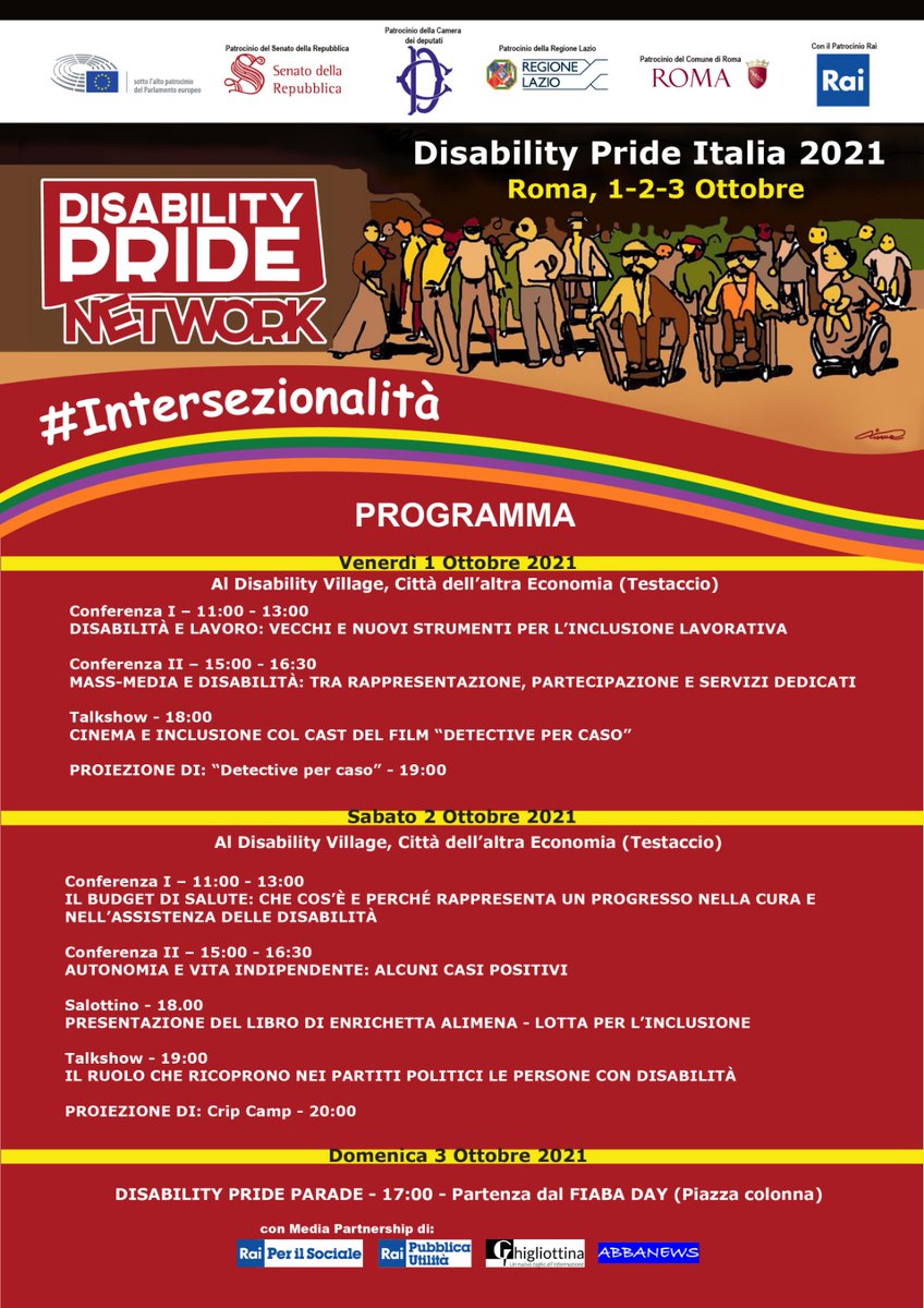 Parent_Project's tweet photo. Manca pochissimo al #DisabilityPride2021!Tre giorni di approfondimento e confronto a 360° su tematiche legate alla disabilità presso Città dell'Altra Economia - CAE e una grande parata domenica 3 ottobre. #DisabilityPride
#DisabilityPrideNetwork
#Intersezionalità https://t.co/scpiY7cVs8