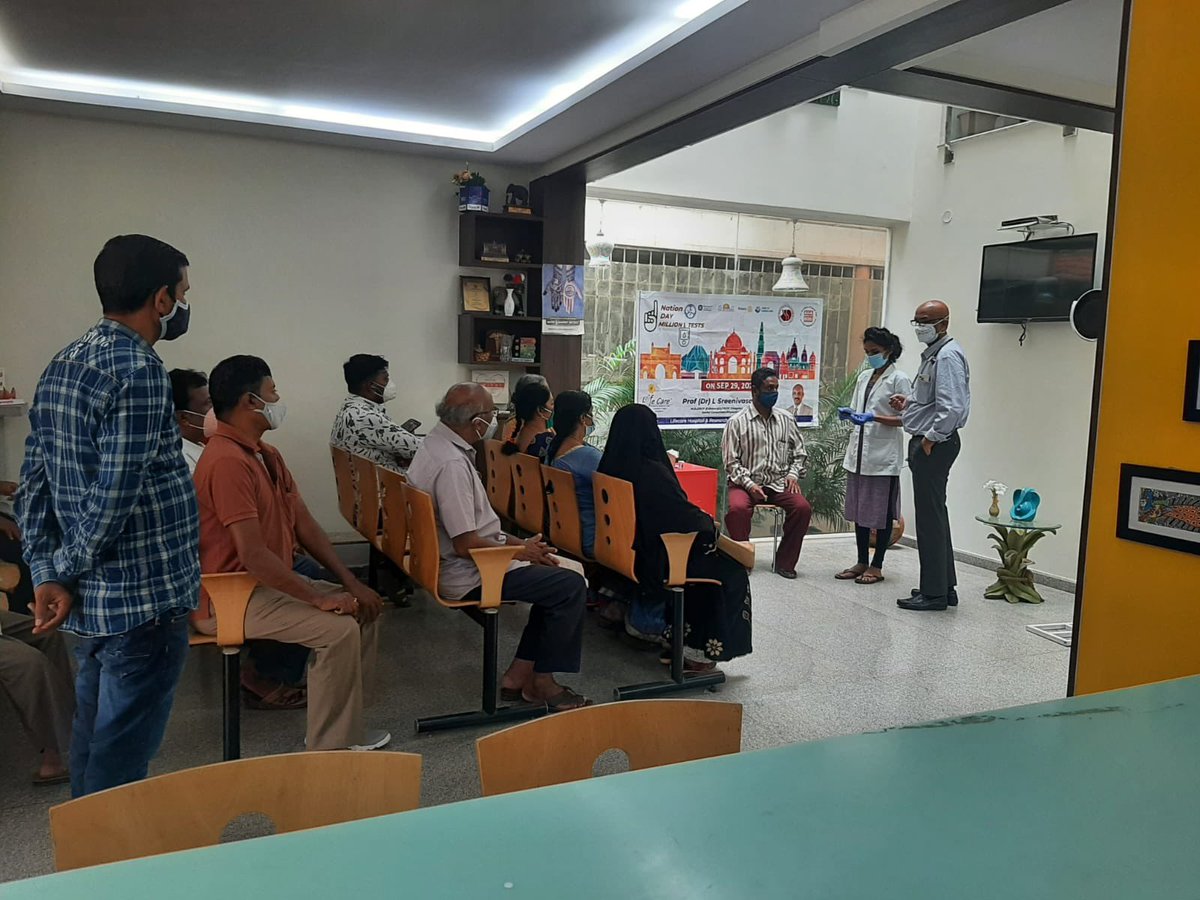 drsreenivasa's tweet photo. With all COVID precautions testing ongoing! With little health education to the patients at Lifecare Bangalore
@AskDrShashank @banshisaboo
#defeatdiabetes
#togetherwecan
#OneNationOneDayOneMillion
#ChakDeIndia https://t.co/LRUgqbkxCC