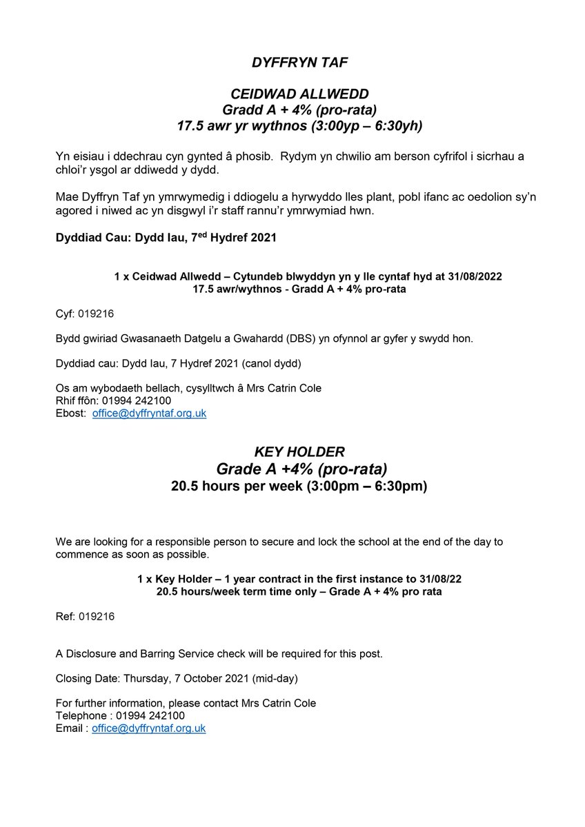 Please apply via Carmarthenshire County Council website - carmarthenshire.gov.wales/home/council-s…