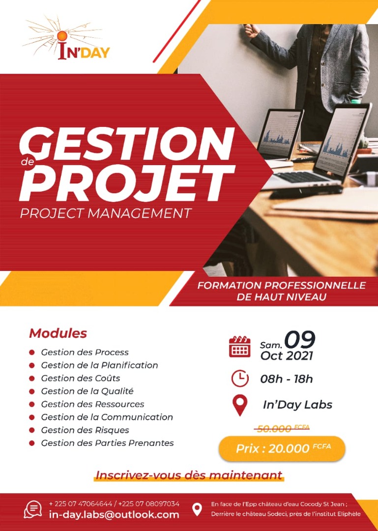 kevinaurel7's tweet image. [In&apos;Day MBA Academy - MasterClass Project Management]
 
Pour tout Paiement de votre Participation avant le 30 Septembre, Vous aurez droit à une Réduction de 70%. Ainsi le Tarif de la Formation sera à 15 000 F au lieu de 50 000 F.
 
Inscription Formation
bit.ly/InDayMBAPM01