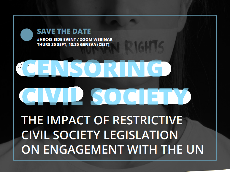 swiss_un's tweet photo. Legislation that limits civil society space (including when #COVID19-related) can "chill" #humanrisks advocacy & communication. Join a webinar co-hosted by @SwissMFA & @HRHFoundation for more.
📆 30 Sep, 13:30 CEST
💻https://t.co/9wIZ1nPMdh https://t.co/WjKdafrx7y