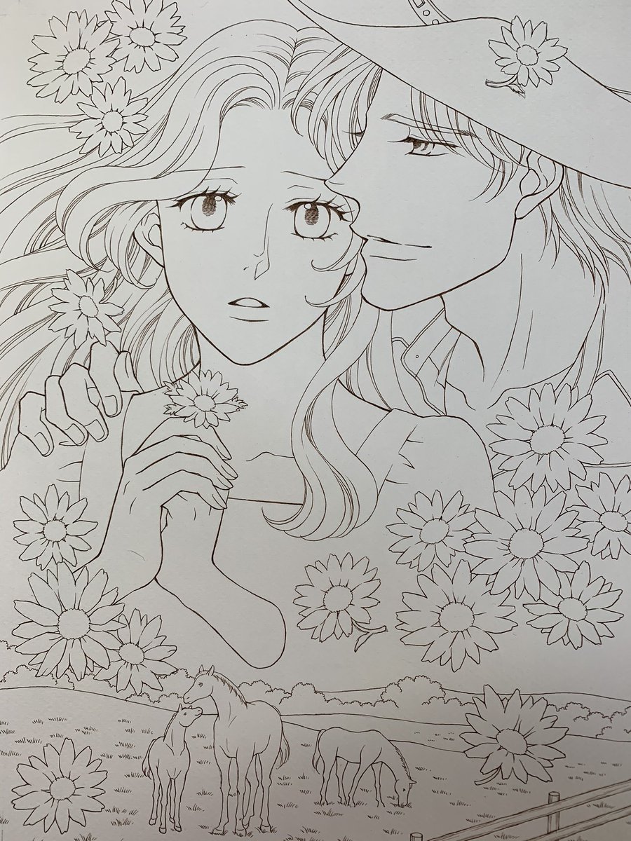 #皆さん線画と塗った後を見せてください
アナログは塗りで失敗したら線画から描き直しなのですが、よく失敗します。この2枚は失敗しなかった💖