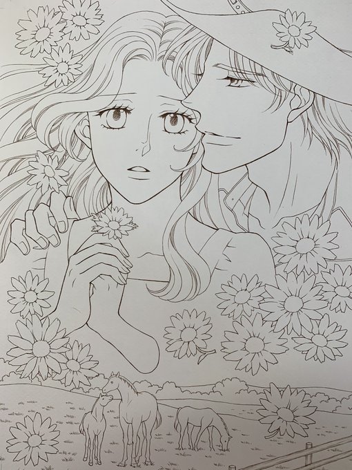 #皆さん線画と塗った後を見せてください
アナログは塗りで失敗したら線画から描き直しなのですが、よく失敗します。この2枚は失敗しなかった💖 