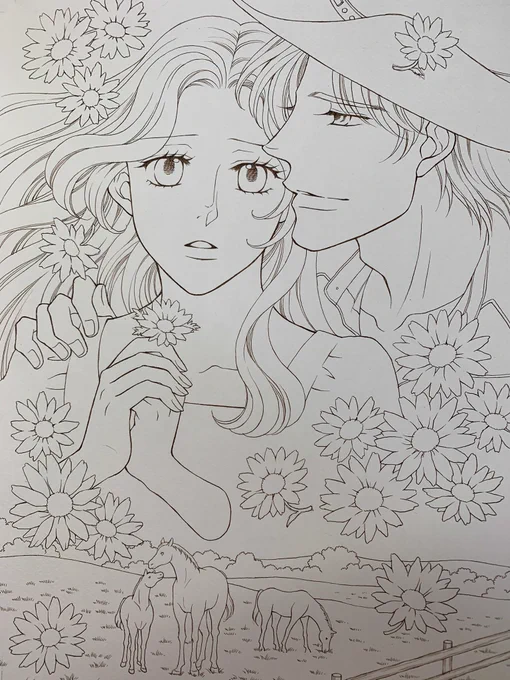 #皆さん線画と塗った後を見せてください
アナログは塗りで失敗したら線画から描き直しなのですが、よく失敗します。この2枚は失敗しなかった💖 