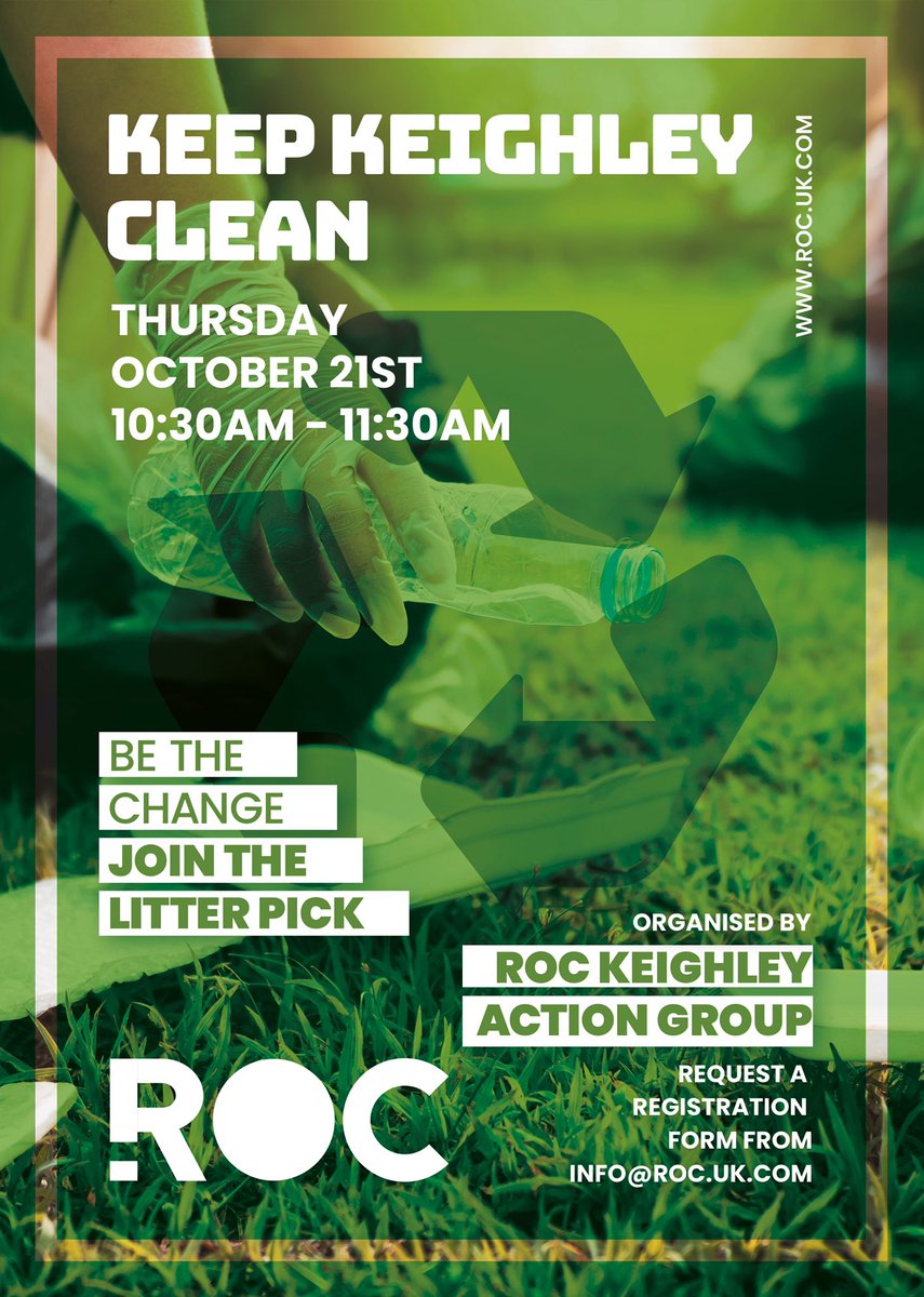 RocChampions's tweet photo. Wow! Look at this happening in Keighley in October. Pupils from @KSAcofe &amp; other schools will be giving their time to pick up litter for Keep Keighley https://t.co/DUSkaZEOFI are all super starts. Well done. #charity #BeTheDifference #bethechange #CleanUp #youngheroes @weareROC https://t.co/GgXrl6nobE