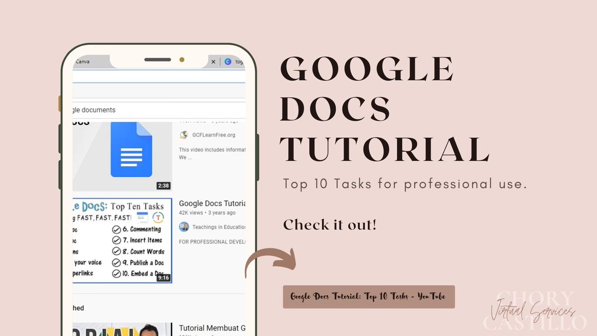 CastilloChory's tweet image. Virtuality is fast approaching, especially in this pandemic time. Google Docs is commonly used in most administrative tasks to easily modify, update, and transmit files. Check this link for an easy tutorial : youtube.com/watch?v=wS48EC… #innovation #learning #administrativesupport