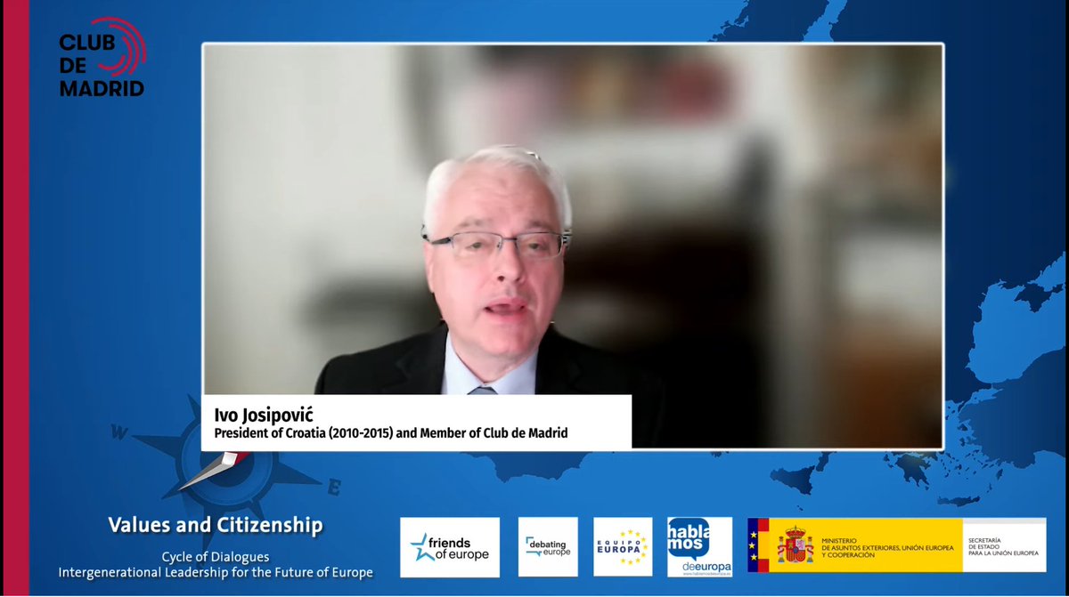 ClubdeMadrid's tweet photo. .@ivojosipovic on the freedoms enjoyed in Europe 🇪🇺:  

🗣️ "The reason why we cannot speak about the common European citizenship and do not have #SharedSocieties is a difference of economical development, but also cultural and political differences". 

#ValuesCitizenship https://t.co/Iwsz990tRu