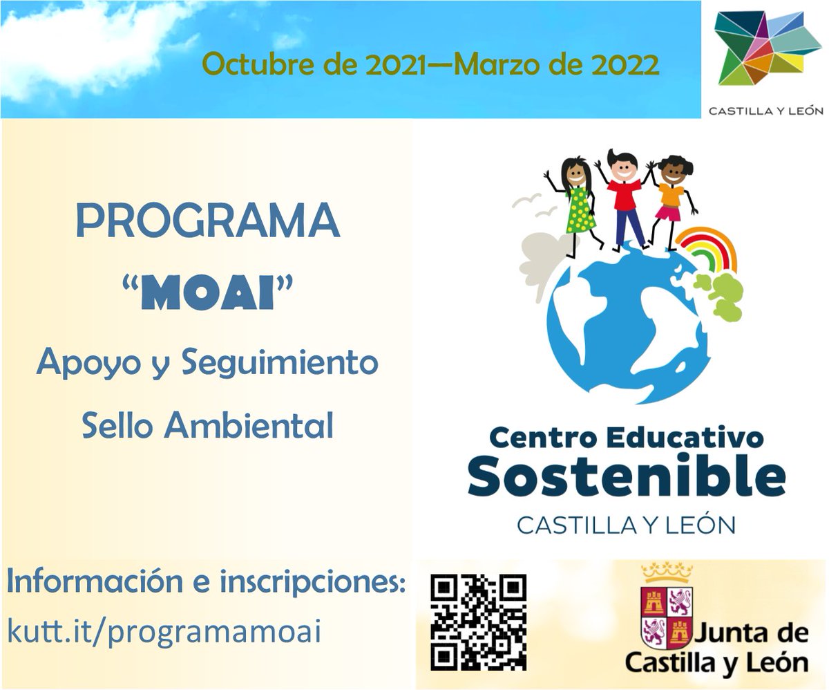 MOAI: Grupo de personas con un interés común que se ayudan. 
Nuestro interés: la sostenibilidad, nuestro grupo: los centros que tienen o han optado al sello ambiental "Centro Educativo Sostenible". 
¡Avancemos en sostenibilidad! +info: pablolabajos.com/programa-moai/
#selloambientaljcyl